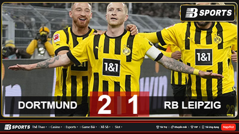 Dortmund ghi bàn trước Leipzig ở phút 21